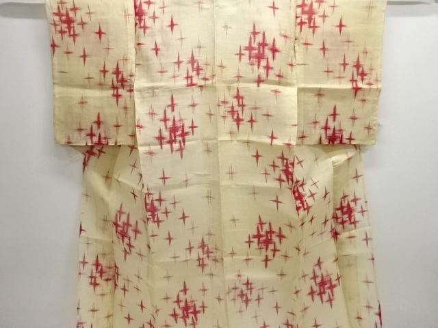 アンティーク　紗十字模様着物